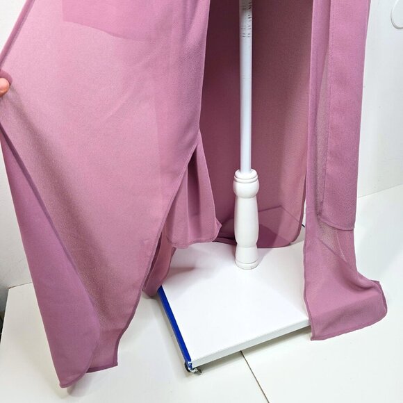 Vintage Christie of California Dusty Rose Open Front Long Sleeve Maxi Cardigan - Picture 4 of 8